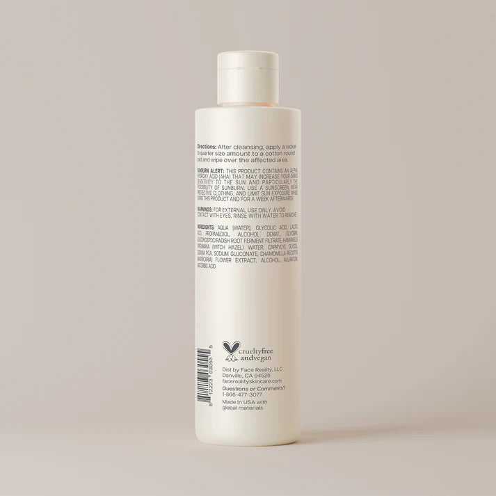 FACE REALITY - Glycolic-Lactic Toner (6 oz - 180 ml)
