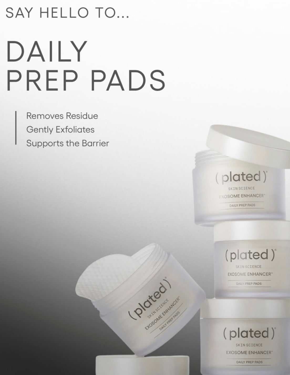 PLATED - Exosome Enhancer™ Daily Prep Pads (50 Pre-Saturated Cotton Pads)